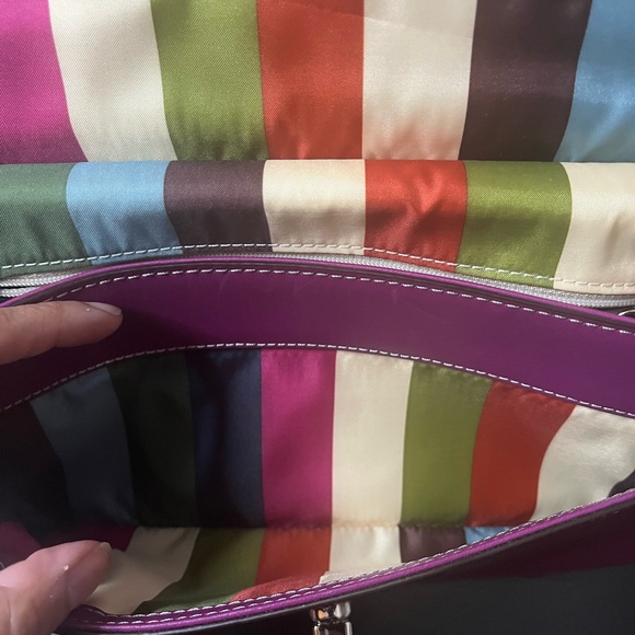 Coach Willis EUC Legacy City Colorblock Magenta Leather Satchel Crossbody - Picture 13 of 14